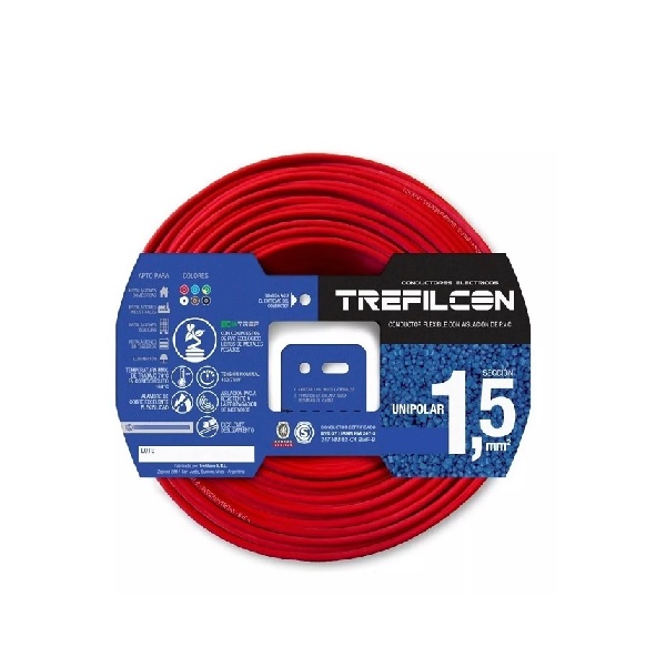 Unipolar 1,5mm trefilcon rojo