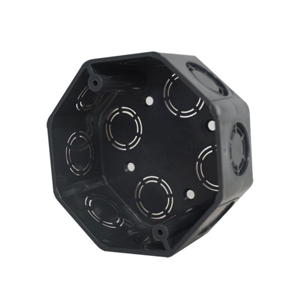 Caja octogonal pvc negro