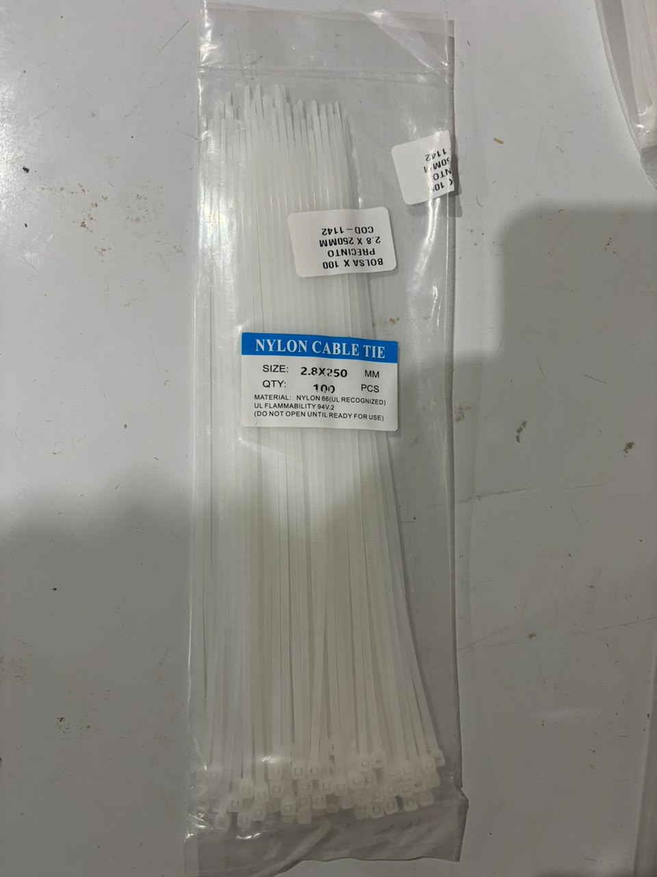 Bolsa Precintos 2,8mm 25cm