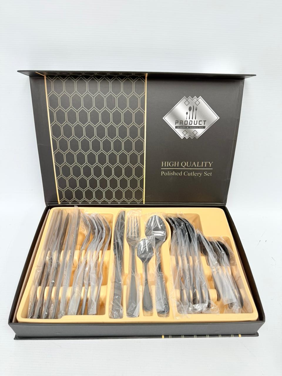 Set 24 cubiertos negros